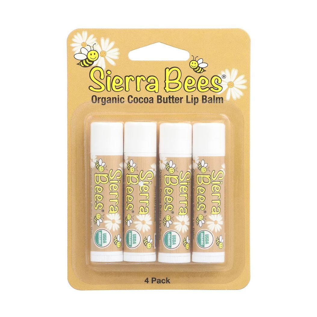 Набір бальзамів для губ Sierra Bees Какао масло, 4*4.25 г