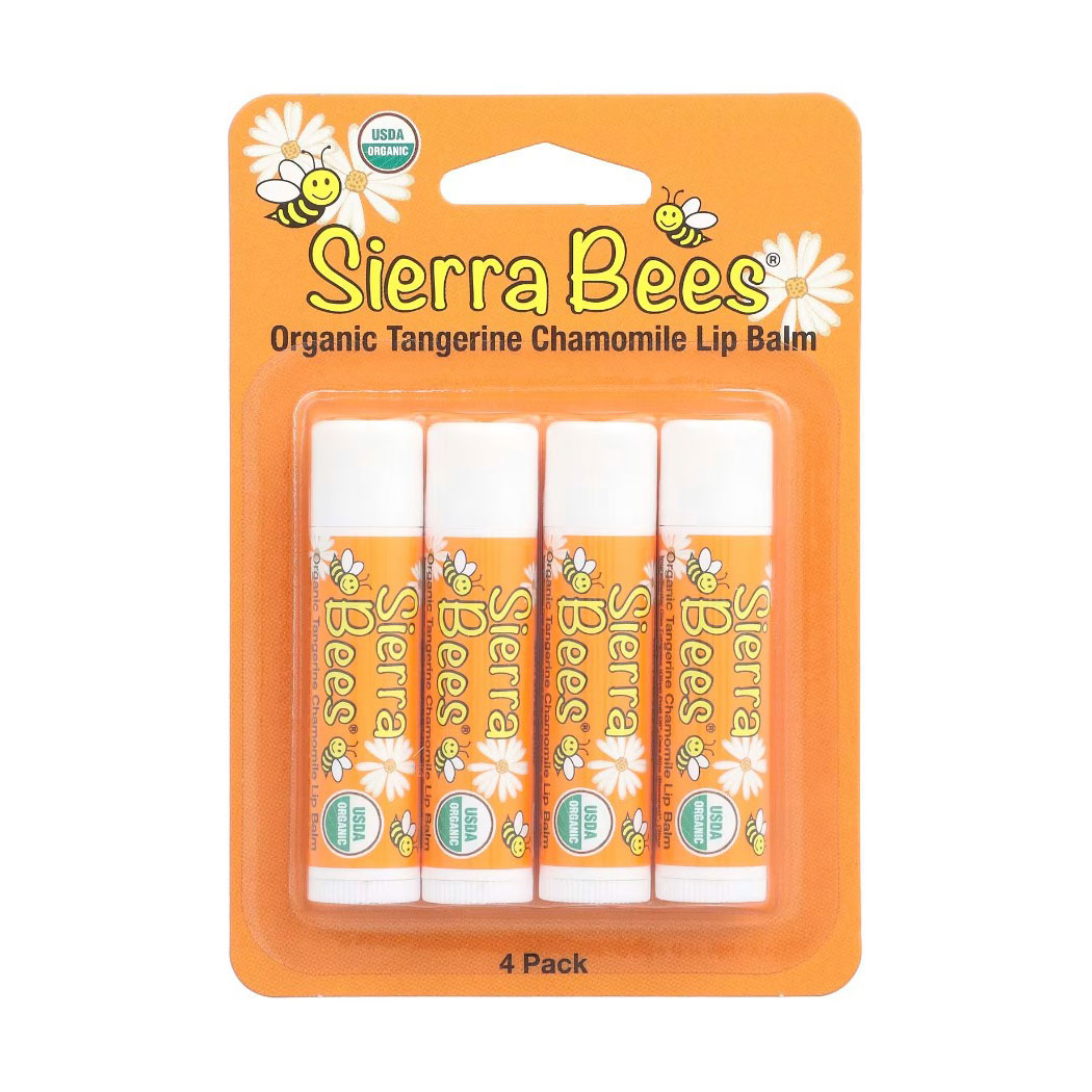 Набір бальзамів для губ Sierra Bees Мандарин та ромашка, 4*4.25 г